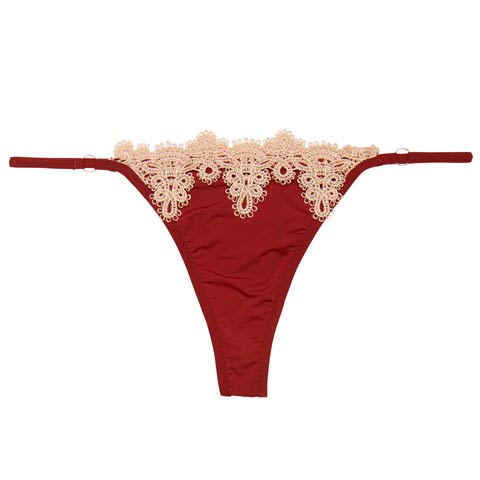 【12月頃再入荷決定★只今リクエスト募集中】ケミカルエンブロイダリーレースTバックショーツ単品(レッド-フリー)