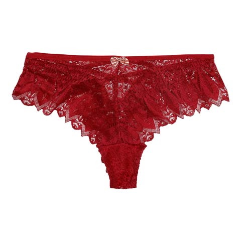 10/18再販!レーシィリボンクロスコードハーフバックショーツ単品(レッド-S)