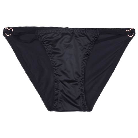 10/21再販!ハートチャームストリングフルバックショーツ単品(ブラック-M)