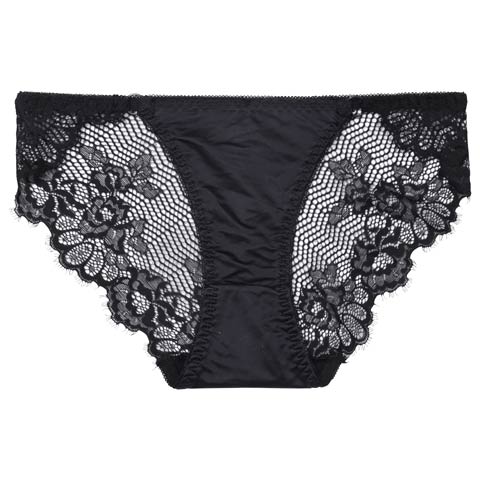 メッシュレーシィフラワーフルバックショーツ単品(ブラック-M)