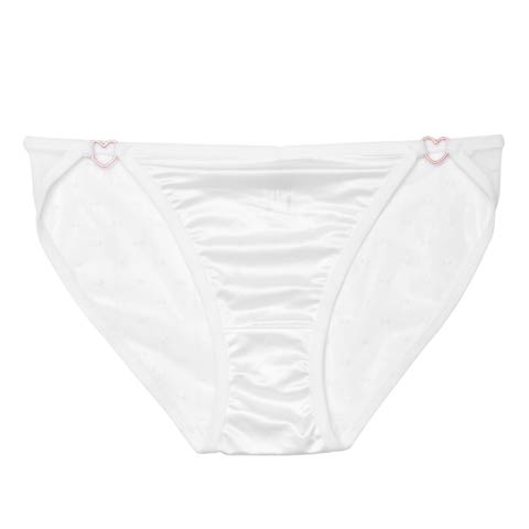 ドットシアーハートリングバック透けフルバックショーツ単品［週替］(ホワイト-M)