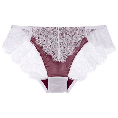 アイラッシュレースバック透けフルバックショーツ単品［週替］(グレー-M)