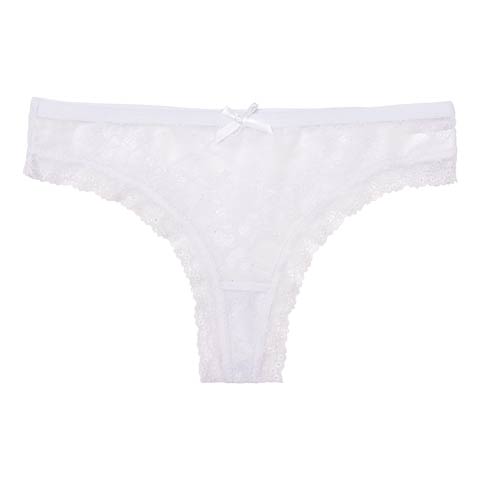 オールレースシアーTバックショーツ単品(ホワイト-S)