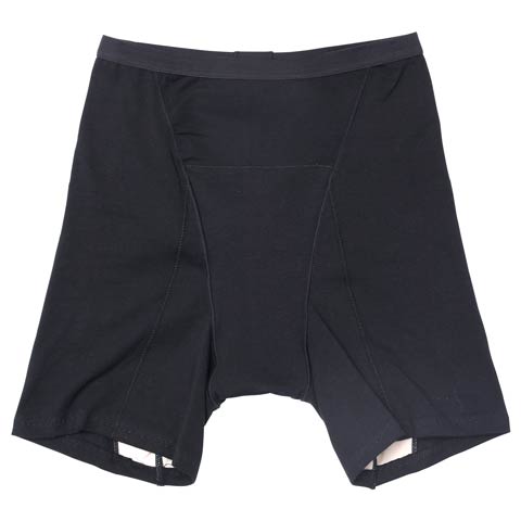 10/20新作!シンプルロング丈サニタリーショーツ(ブラック-M)