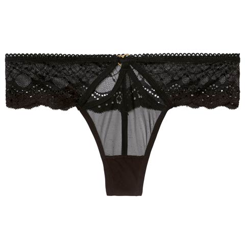 1/12新作!レーシィホールハートリングTバックショーツ単品(ブラック-S)