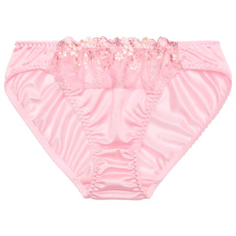 3/16新作!シンプルフルールエンブロイダリーフルバックショーツ単品［春セール］(ピンク-M)