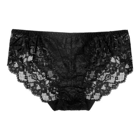 エレガントフラワーレーシィバック透けフルバックショーツ単品(ブラック-M)