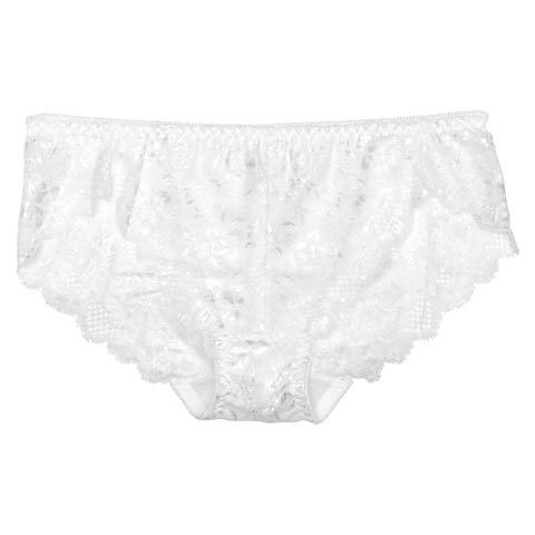 エレガントフラワーレーシィバック透けフルバックショーツ単品(ホワイト-M)
