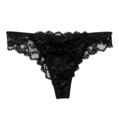 9/25再販!フラワースカラップレーシィバック透けTバックショーツ単品(ブラック-M)