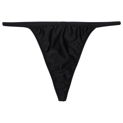 ワンカラーストリングストレッチTバックショーツ単品［12H限定1］(ブラック-M)