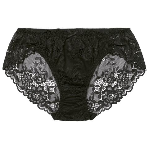 ドリーミーレースバック透けフルバックショーツ単品[おそろいショーツ](ブラック-M)