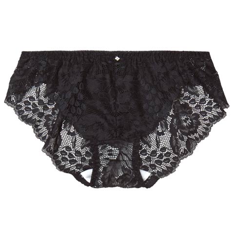 3/23新作!クラッシーフローラルレースサニタリーショーツ単品[おそろいショーツ](ブラック-M)