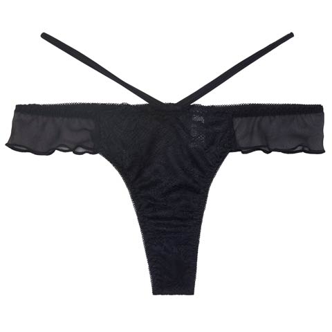 ラグジュアリーチュールカップTバックショーツ単品[おそろいショーツ](ブラック-M)