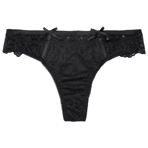 ヴィーナスシルエットレースTバックショーツ単品[おそろいショーツ](ブラック-M)