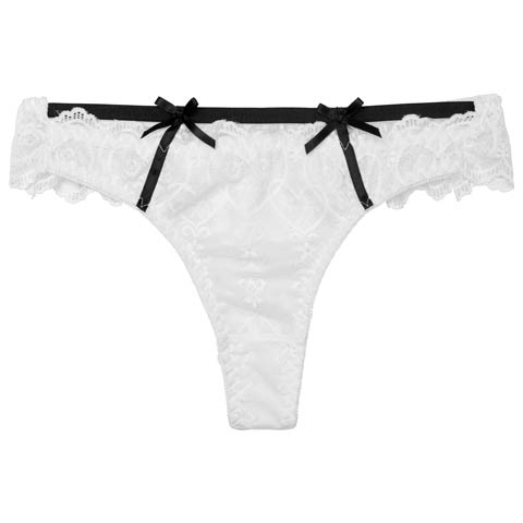 ヴィーナスシルエットレースTバックショーツ単品[おそろいショーツ](ホワイト-M)