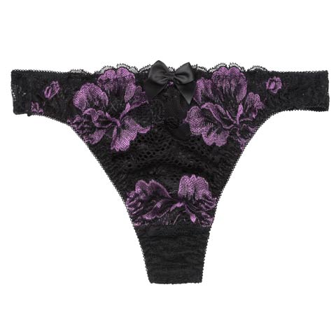 【12月頃再入荷決定★只今リクエスト募集中】マジェスティックフルールバック透けTバックショーツ単品[おそろいショーツ](パープル-M)