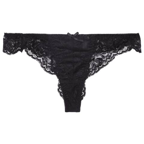 ロマンティックレーシィクロスバック透けTバックショーツ単品[おそろいショーツ](ブラック-M)