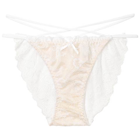 1/26新作!エターナルヌーディーレースバック透けフルバックショーツ単品[おそろいショーツ](ホワイト-M)