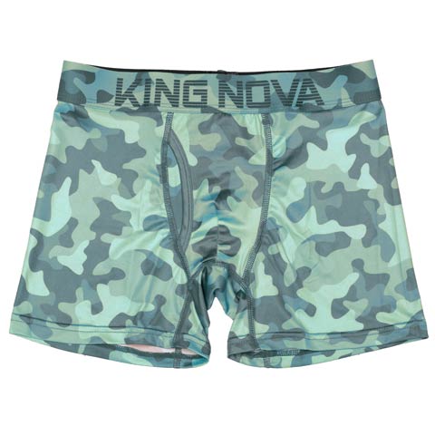 ディープカモフラージュプリント男性用ボクサーパンツ(グリーン-M)