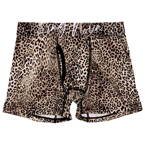 ワイルドレオパードプリント男性用ボクサーパンツ(レオパード-M)