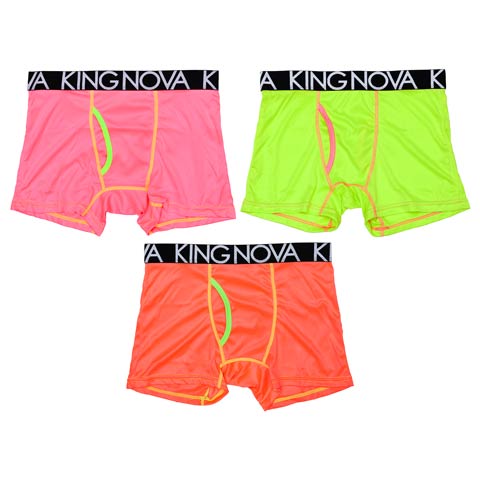 【3点セット】ネオンカラー男性用ボクサーパンツ(ネオン-M)