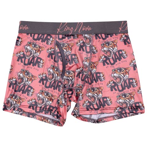 ロアータイガープリント男性用ボクサーパンツ(ピンクタイガー-M)