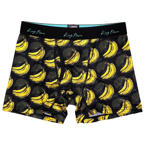10/18再販!ヴィンテージバナナプリント男性用ボクサーパンツ(ブラックバナナ-M)