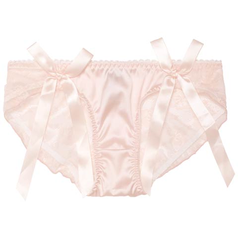 ロマンティックリボンレースバック透けフルバックショーツ単品(ピンク-フリー)