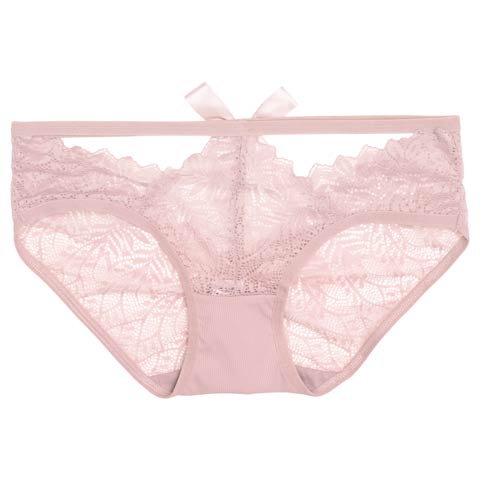 カットアウトレーシィリボンバック透けフルバックショーツ単品［12H限定2］(ピンク-フリー)