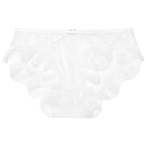 1/22再販!ハートストリングカットレースバック透けフルバックショーツ単品(ホワイト-フリー)