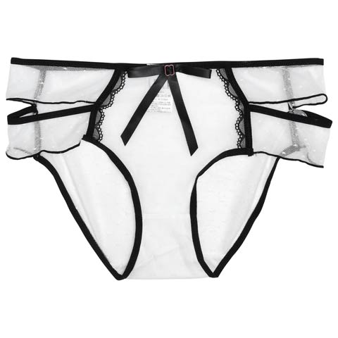 カットシアーハートドットフルバックショーツ単品［12H限定1］(ホワイト-フリー)