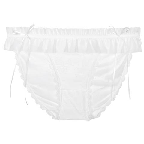 フリルチュールリボンフルバックショーツ単品［12H限定2］(ホワイト-M)