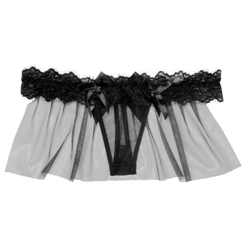 10/13新作!チュールリボンベールTバックショーツ単品(ブラック-フリー)