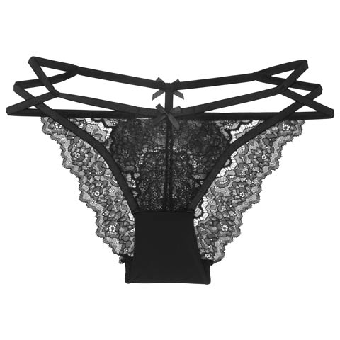 クロスレーシィコードバック透けフルバックショーツ単品(ブラック-フリー)