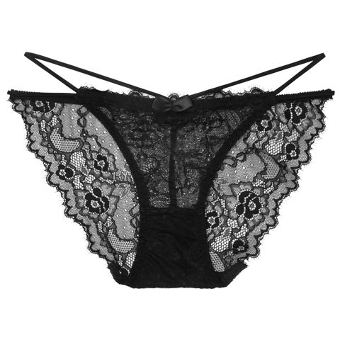シアーレースダブルコードバック透けフルバックショーツ単品［週替］(ブラック-フリー)
