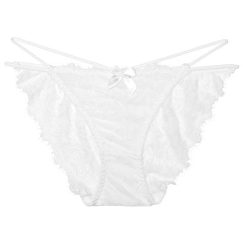 シアーレースダブルコードバック透けフルバックショーツ単品［週替］(ホワイト-フリー)
