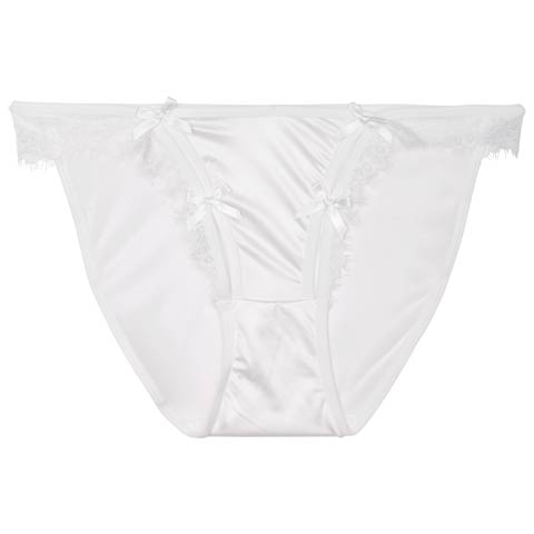 サイドカットリボンレースフルバックショーツ単品［12H限定2］(ホワイト-M)