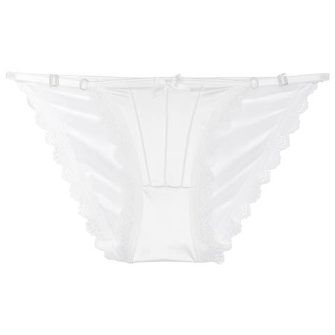 12/11再販!スカラップレースストリングフルバックショーツ単品(ホワイト-M)