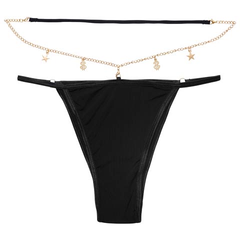 10/8新作!チャームストリングTバックショーツ単品(ブラック-フリー)