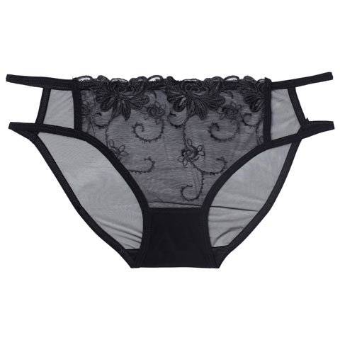 ブロッサムシアーストリングフルバックショーツ単品［ホワイトデー］(ブラック-M)