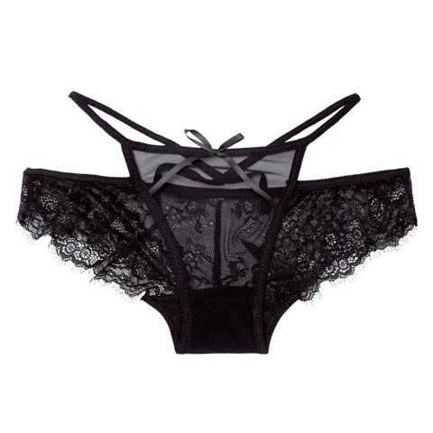 ストリングシアーフロントフルバックショーツ単品［週替］(ブラック-フリー)