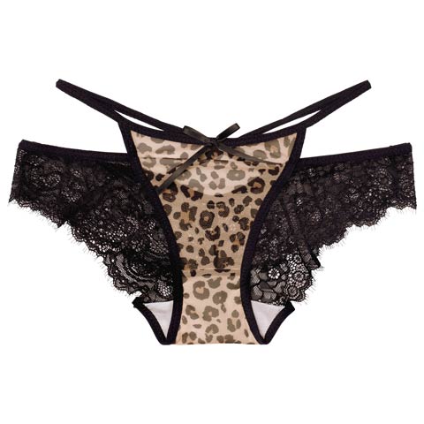 ストリングシアーフロントフルバックショーツ単品［週替］(レオパード-フリー)