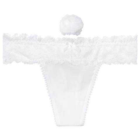 11/5新作!スウィートバニーレースTバックショーツ単品(ホワイト-フリー)