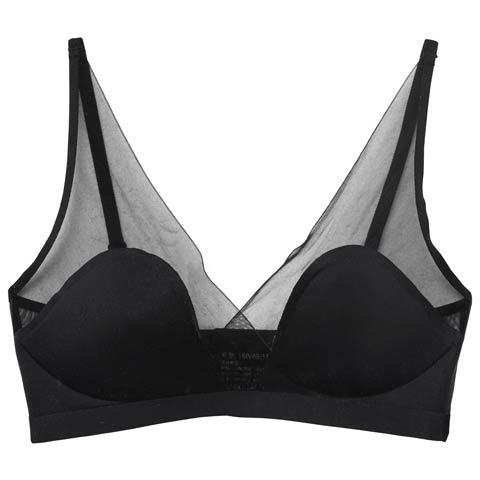 11/7新作!シアーメッシュシームレスブラジャー単品(ブラック-M)