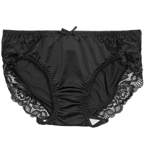 12/12再販!リボンフラワーレースサニタリーショーツ単品(ブラック-M)