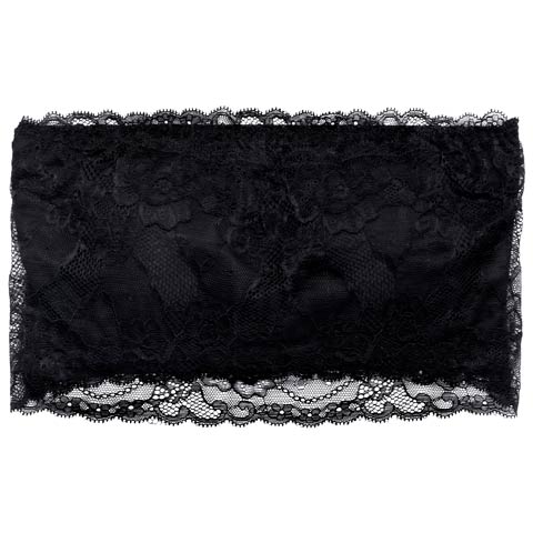 3/25新作!フラワーコードレースチューブブラジャー単品(ブラック-M)