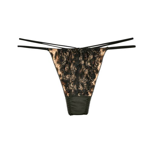 クロスコードレオパードバック透けTバックショーツ単品(ブラウン-M)