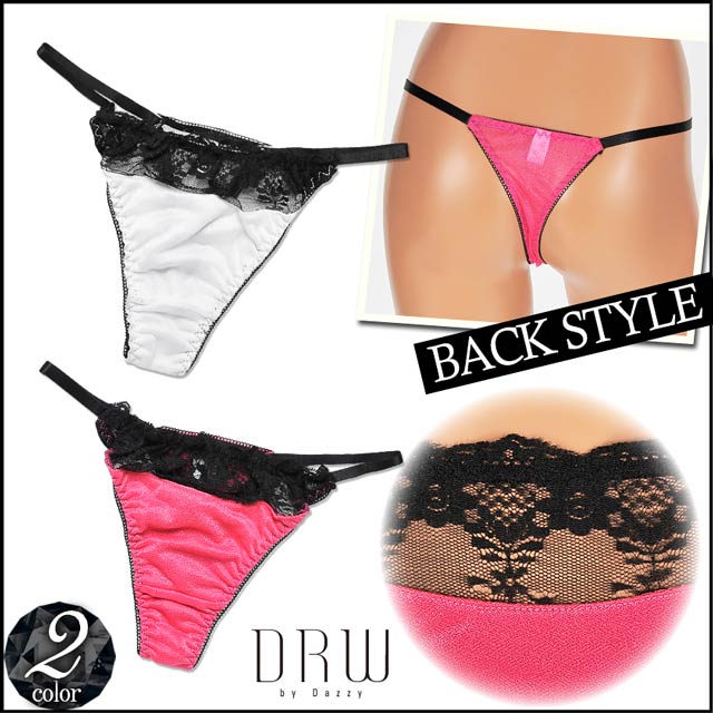 ブラックレース×ストレッチシフォンTバックショーツ単品