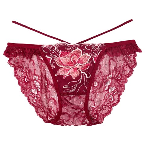 【Reinest】エターナルディープフラワーバック透け選べるショーツ[おそろいショーツ](ルージュバーガンディ/フルバック-M)