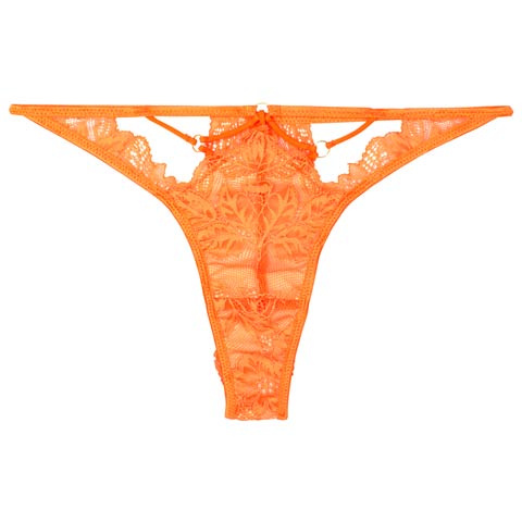 【Reinest】スピンドルレーシィカットバック透け選べるショーツ[おそろいショーツ]［週末セール］(ビビットオレンジ/Tバック-M)